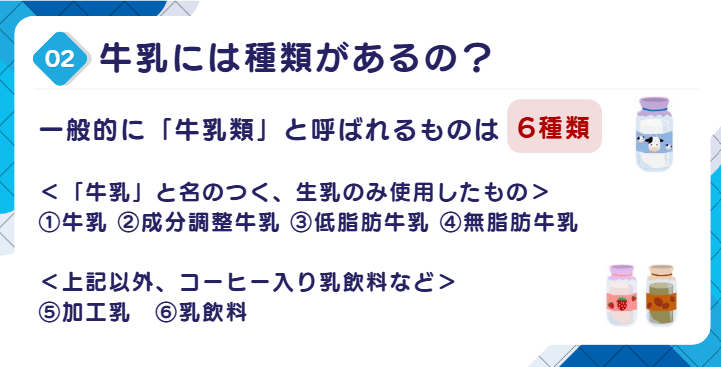 牛乳には種類があるの？