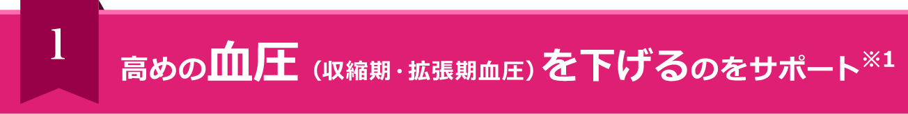 1 高めの血圧（収縮期・拡張期血圧）を下げるのをサポート※1